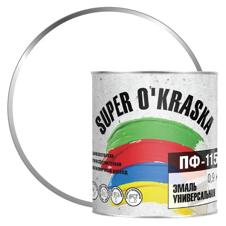 Эмаль super maler белый глянцевый 0,9кг Лк-00005637