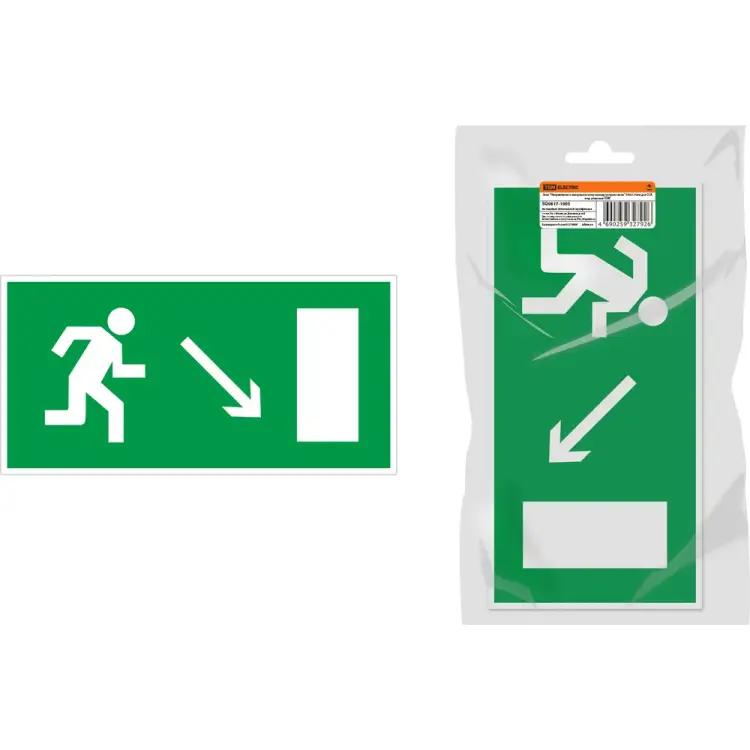 Знак для ССА TDM ELECTRIC Направление к эвакуационному выходу направо вниз SQ0817-1005