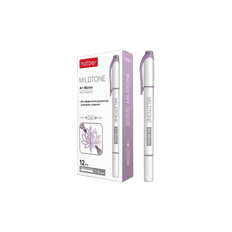 Двухсторонний артмаркер Hatber Mildtone PASTEL 060864