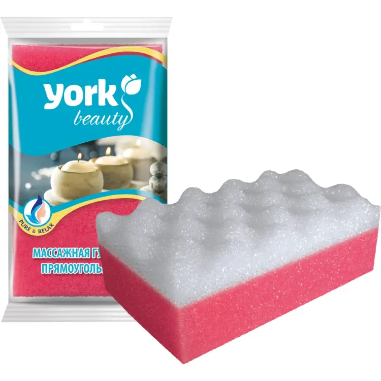 Массажная губка для тела YORK Прямоугольник 011040